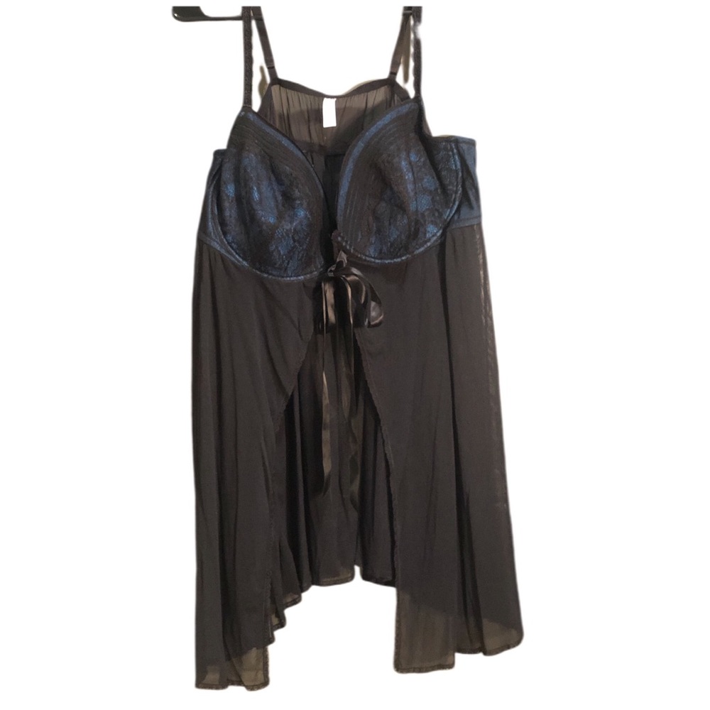 Cacique Lace Black Tie Style Wire Babydoll 26/28
